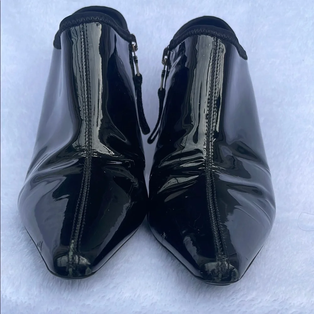 Prada Glossy Black Ankle Booties